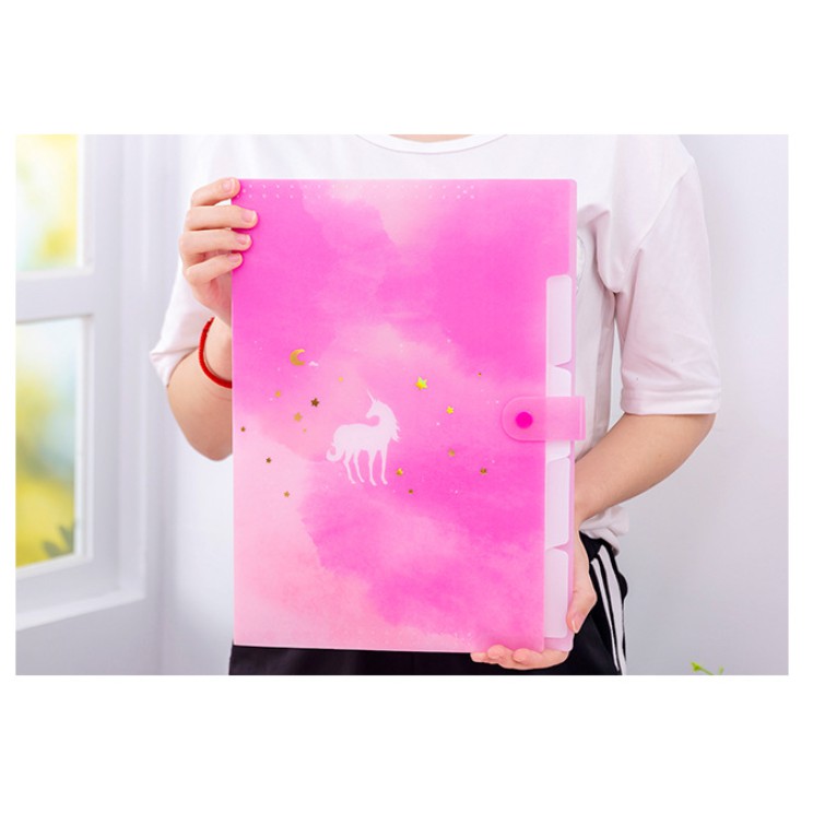 Map Folder Organizer Gambar GALAXY UNICORN 5 Sekat / Map Folder A4 Motif Simple Lucu Unicorn GALAXY