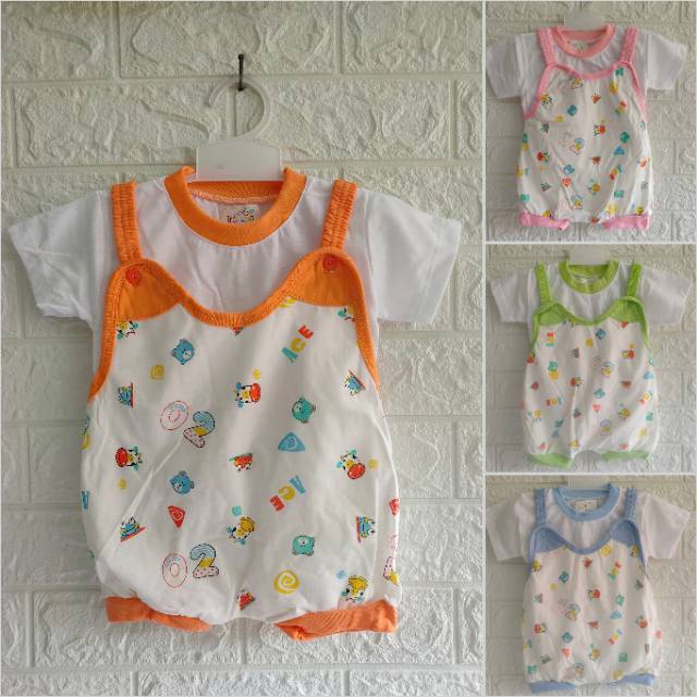 TRALALA HANSOP Baju kodok terusan katun anak bayi