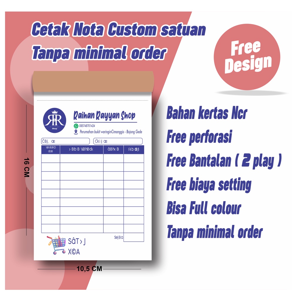 Jual Cetak Nota 2 Ply Rangkap Percetakan Custom Ncr Invoice Bon Surat Jalan Kwitansi 6834