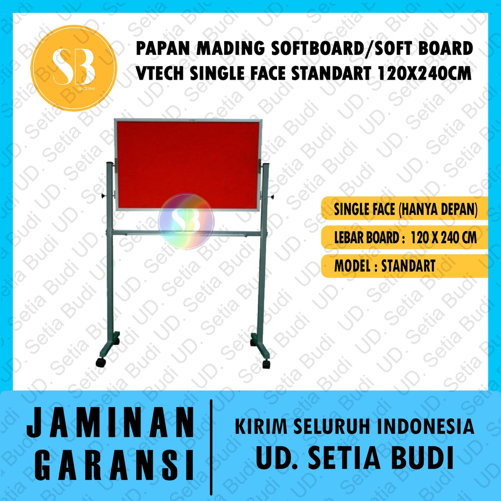 Papan Mading Softboard/Soft board Vtech Single Face Standart 120x240CM