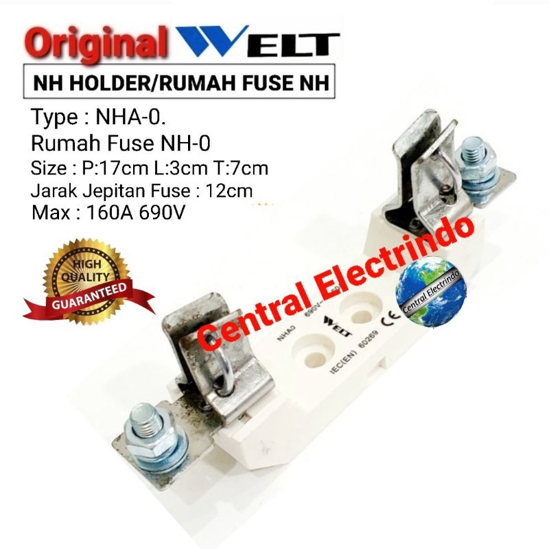 Fuse Holder Rumah Fuse NH-0 WELT Max 250A 690VAC