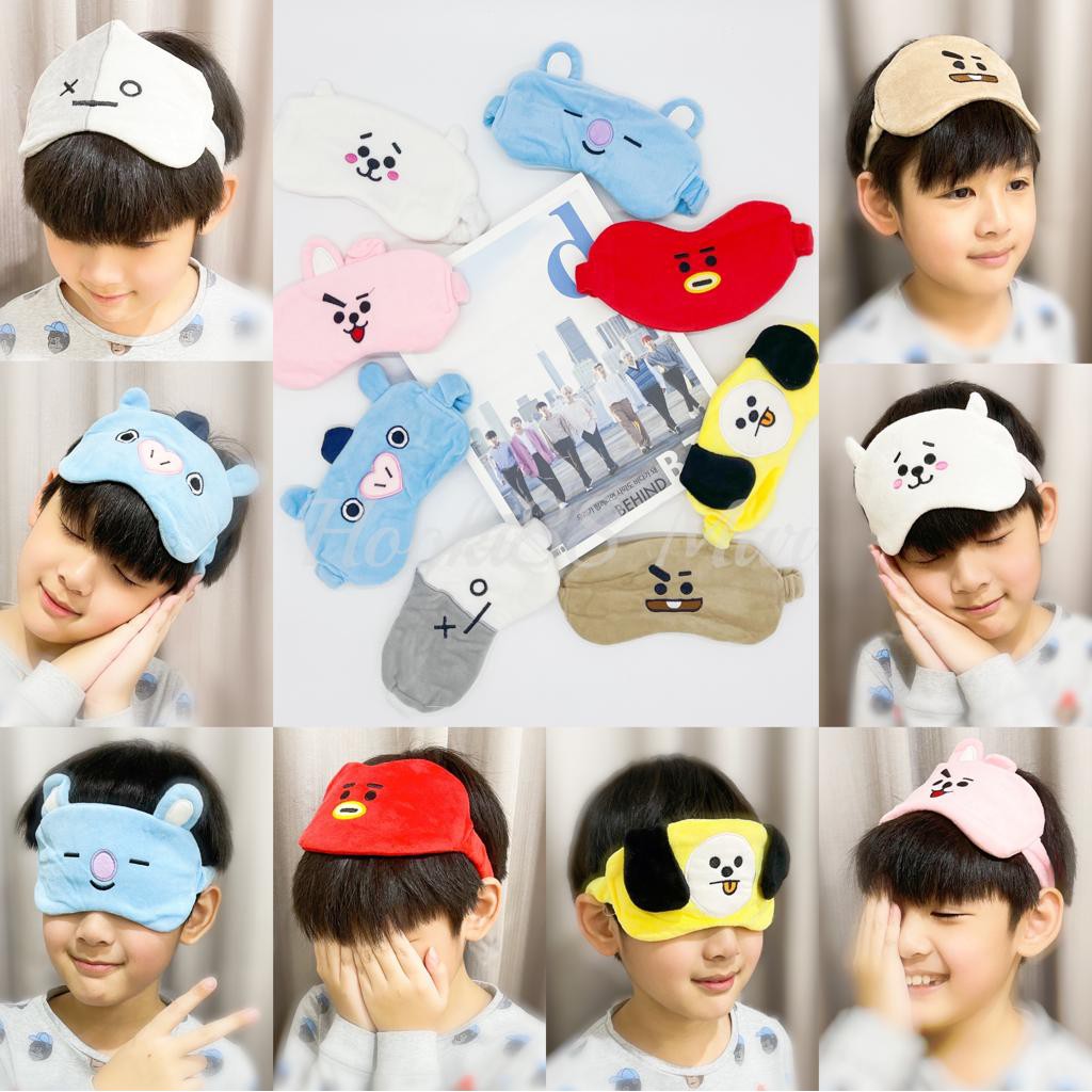 PENUTUP MATA TIDUR BTS EDITION/TRAVEL SLEEP MASK BT21/SLEEPING MASK KARAKTER KOREA