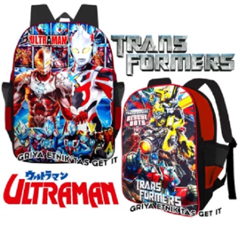 Tas Anak Laki Laki SD Karakter Transformers - Tas Sekolah Anak Laki Laki SD Ultraman - Ransel Anak