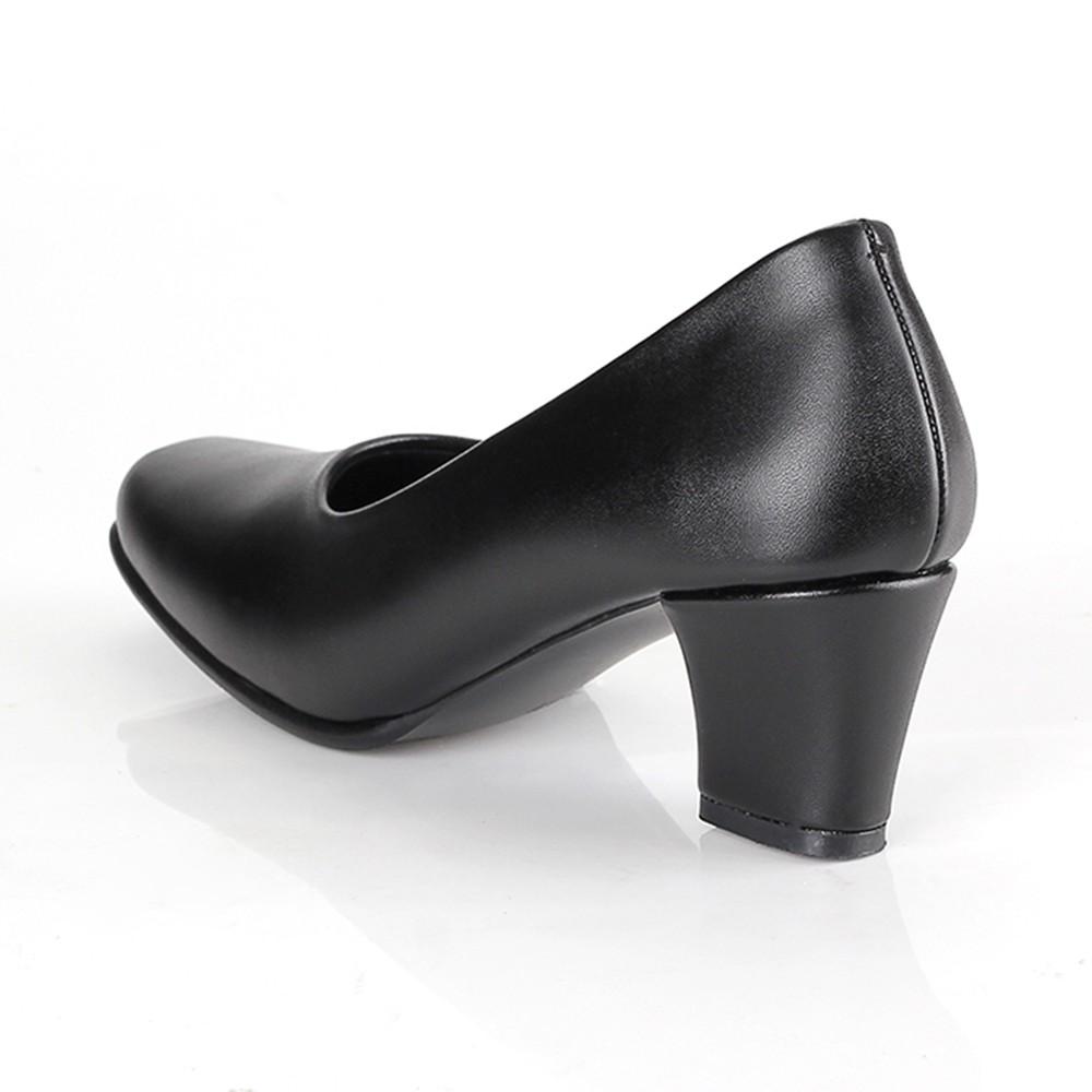 Sepatu Kantor Wanita Ukuran Besar-Jumbo | Heels Pantofel 5cm Big Size Kulit Hitam Ori Aurra