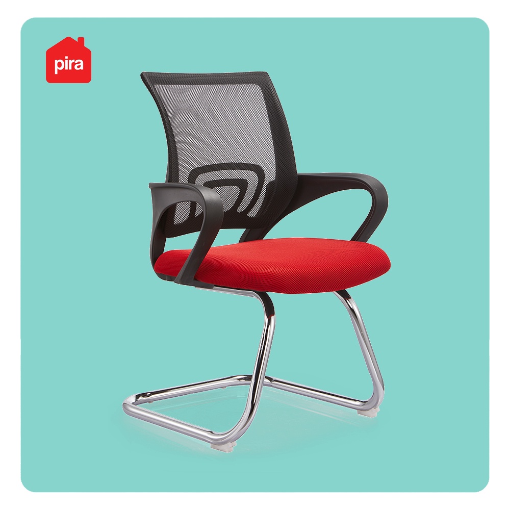 Pira - Finn VC PR Kursi Kerja / Kursi Kantor / Kursi Hadap-BLACK - RED