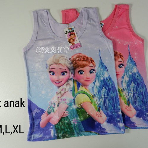 3 PCS TANKTOP anak Perempuan Motif Frozen - Tenktop balita umur 2 s/d 10 Tahun - Kaos Dalam Anak