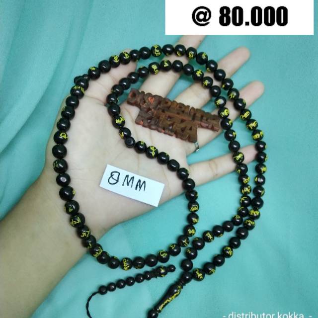 ( SUPER MURAH ) Grosir 5 pcs tasbih Kokka kaukah kaokah fukakah koka asmaul husna 8,5 mm hitam