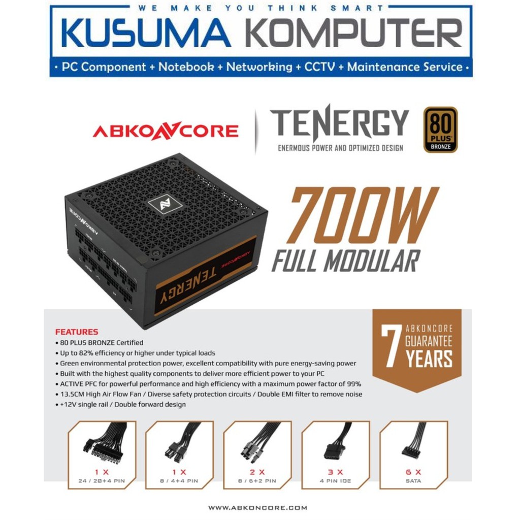 ABKONCORE PSU TENERGY 700W 80+ BRONZE FULL MODULAR