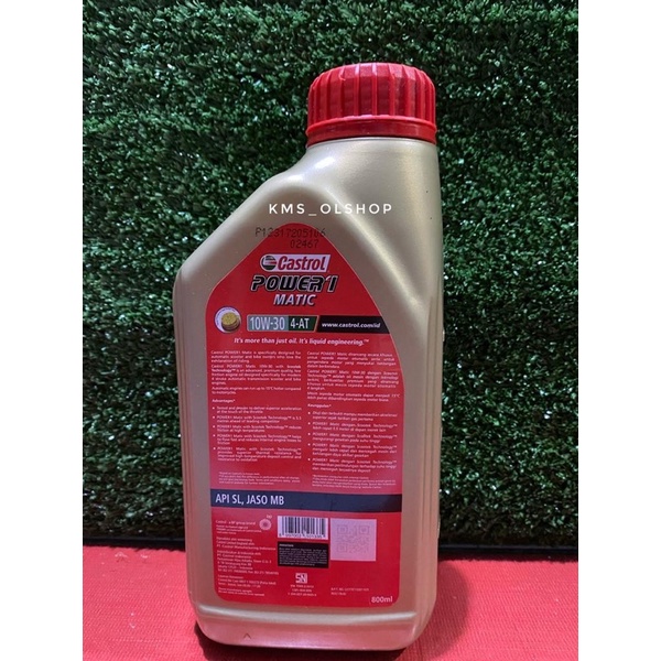 Oli Castrol Power 1 Matic 4T SAE 10W-30 atau 10W-40 800ml Oli Mesin Motor Matic 0,8 Liter (Asli)