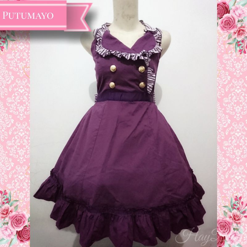 BOOKED VESSA - LOLITA DRESS PUTUMAYO SUGARY STRIPE BUSTLE JSK