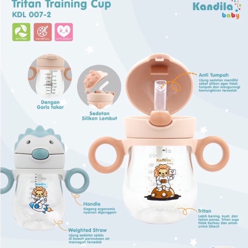 Kandila Baby Botol Tritan Training Cup Latihan Minum Sedotan Bayi Cup // Spare Part sedotan pengganti