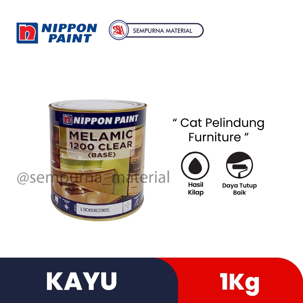 Cat Kayu Nippon Paint Melamic - Clear 1kg - Putih