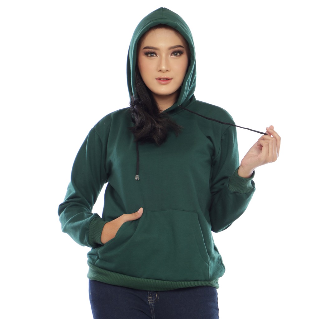 Sweater Hoodie Polos Wanita Premium Distro Bahan Fleece