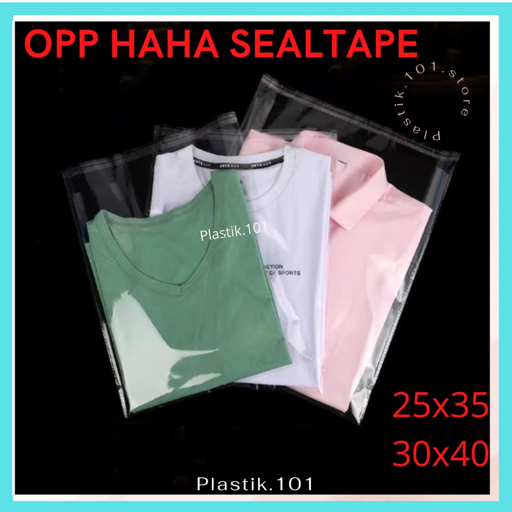 Jual Plastik Opp Haha Sealtape 30x40 Cm 30 Mic Bening Lem Kuatand Glossy Kantong Garmen Baju 1376