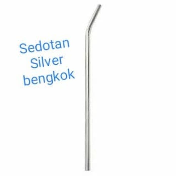 Sedotan Silver Bengkok