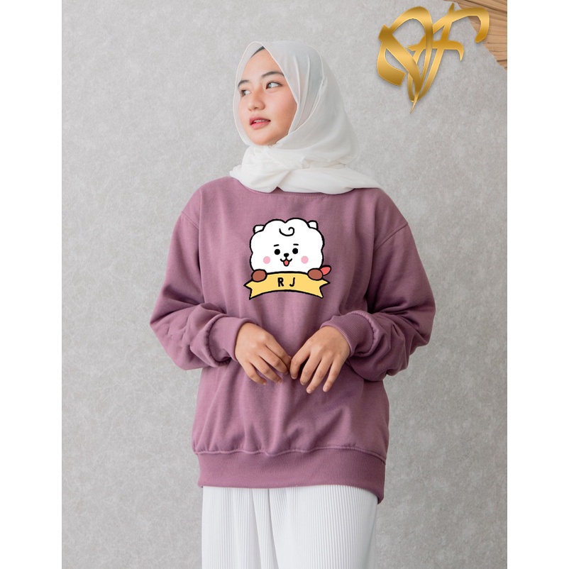 🅳🅵 Sweater RJ Aesthetic Pria &amp; Wanita | Sweater Korea Style Fleece Cotton | Dhea Fashion