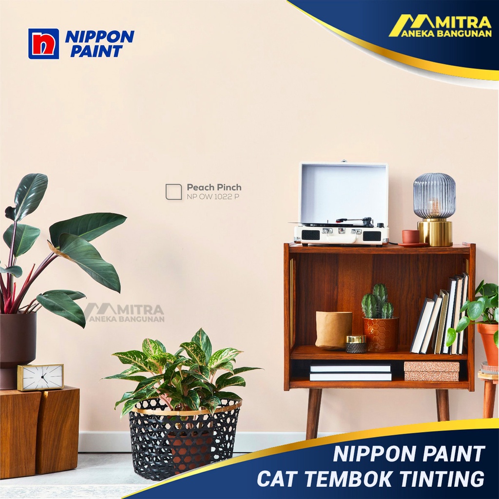 CAT TEMBOK  EKSTERIOR INTERIOR NIPPON PAINT PEACH PINCH NP OW 1022 P / VINILEX ELASTEX SPOTLESS / CR