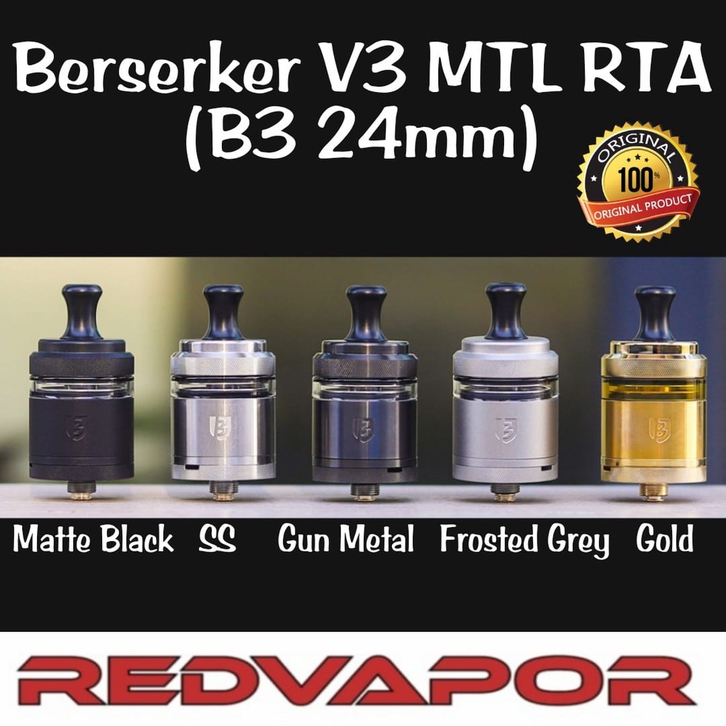 Jual Authentic Berserker V3 MTL RTA B3 By Vandy Vape | ATM 0007 ...