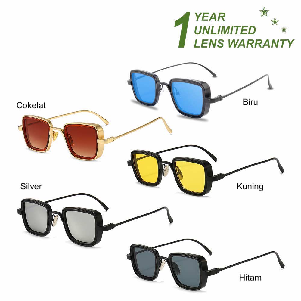 Kacamata Polarized UV400 [ Hitam Silver ] Anti Radiasi - Sunglasses Pria &amp; Wanita Korea - HM8106
