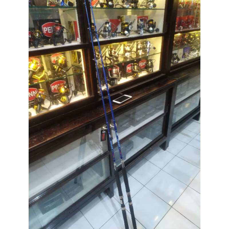 Joran Kaku 30 lb /  15 kg Sambung 2 Ulir Super Kaku Power Tornado Blue Water