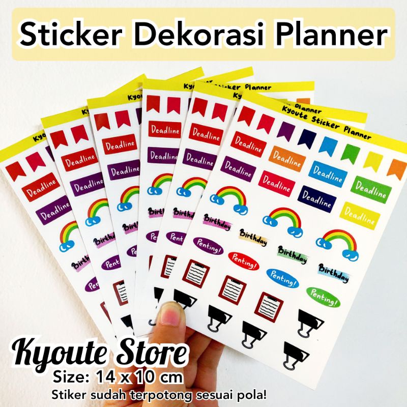 

Sticker Dekorasi Planner Agenda Kyoute Vinyl Matte Penanda Penting Scrapbook Journal Bujo DIY Decorative