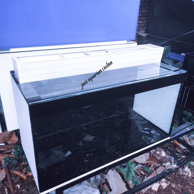 aquarium 100x50x50 10mm full stiker oracal set filter talang pvc&tutup