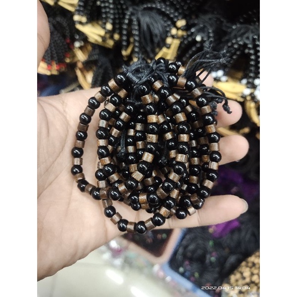 Gelang Tangan Tali serut Kayu kombinasi batu limbad banyak model lusinan isi 12pcs