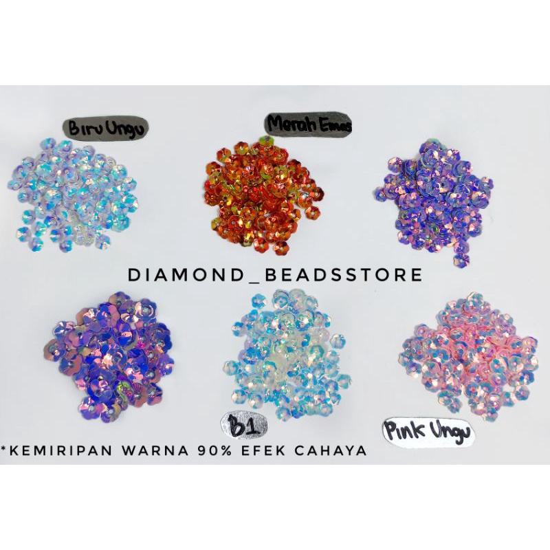 Payet kristal jahit | Payet bunga cup