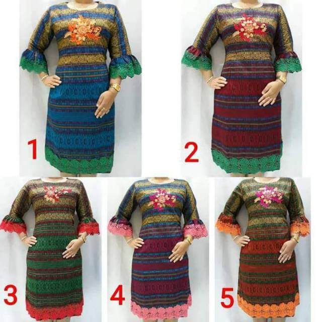 Dress motif ulos renda brokat
