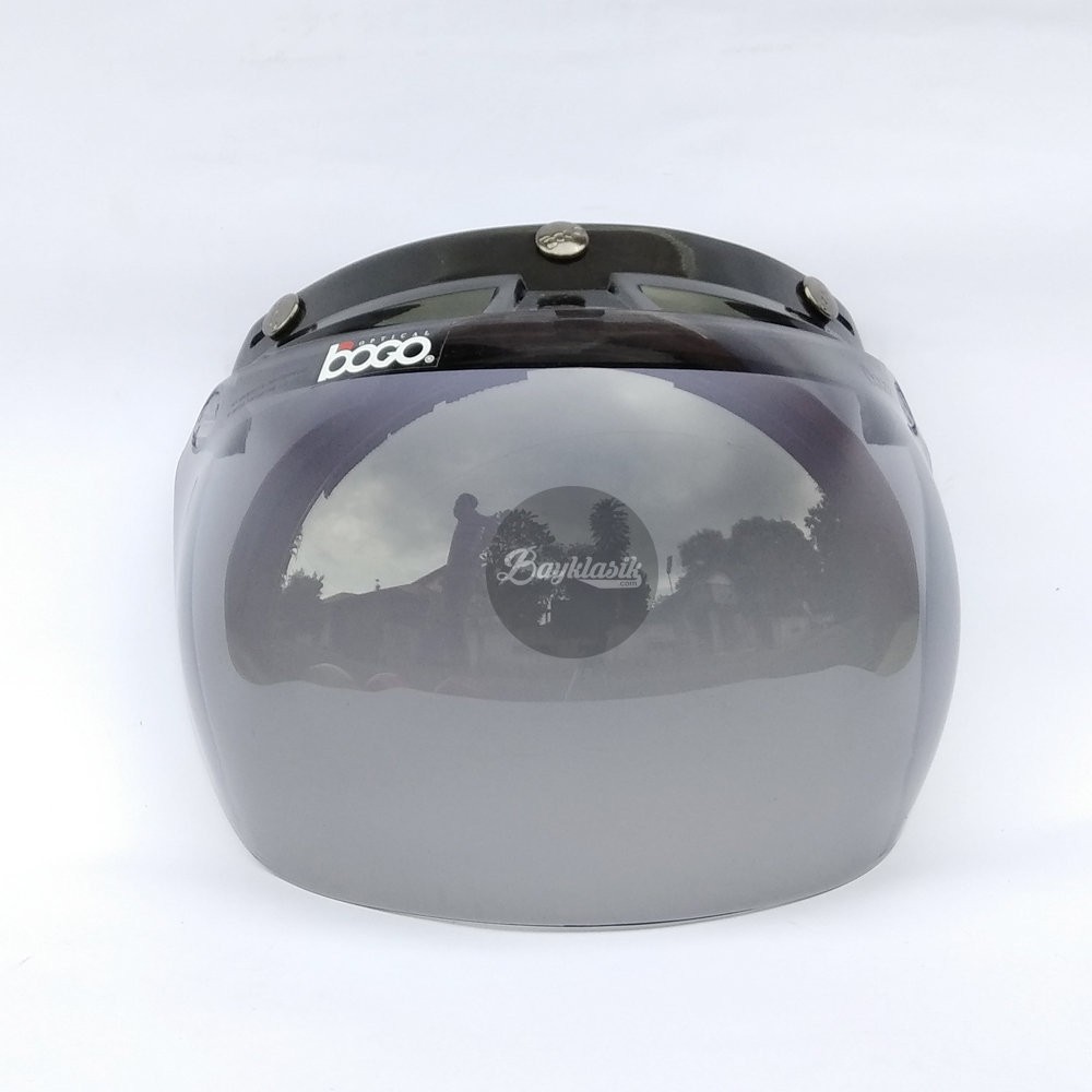 Kaca Bogo Cembung Bubble ORIGINAL (Kaca Retro/Kaca Helm/Kaca Visor/Visor Helm/BG 06/Hitam/Bening)