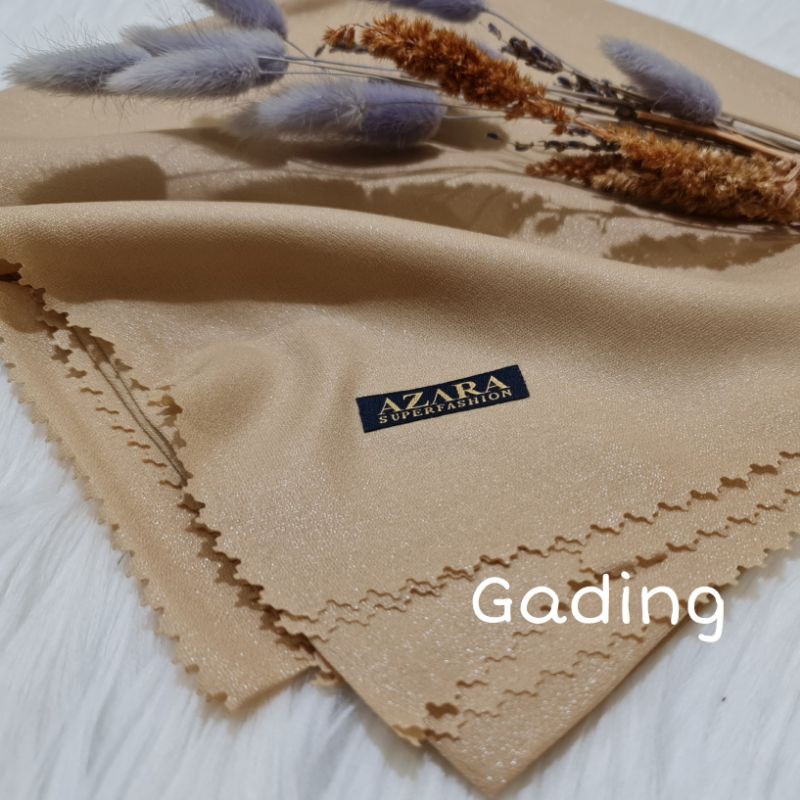 Hijab Segi Empat Azara nur sinar glamour Laser Cut kerudung hijab segiempat glowing 110 x 110-Gading Sinar
