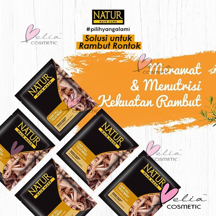 ❤ BELIA ❤ NATUR Hair Mask | Hair Vitamin | 2 in 1 Shampoo &amp; Hair Tonic Ginseng Aloevera(✔️BPOM)