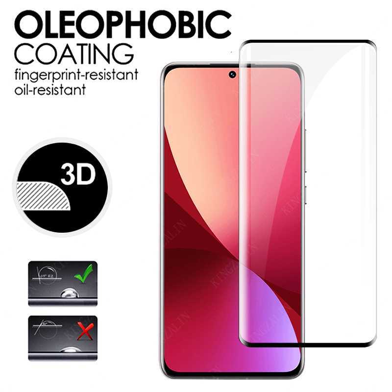 1pc Pelindung Layar Tempered Glass Curved Untuk Xiaomi Mi 12 Pro