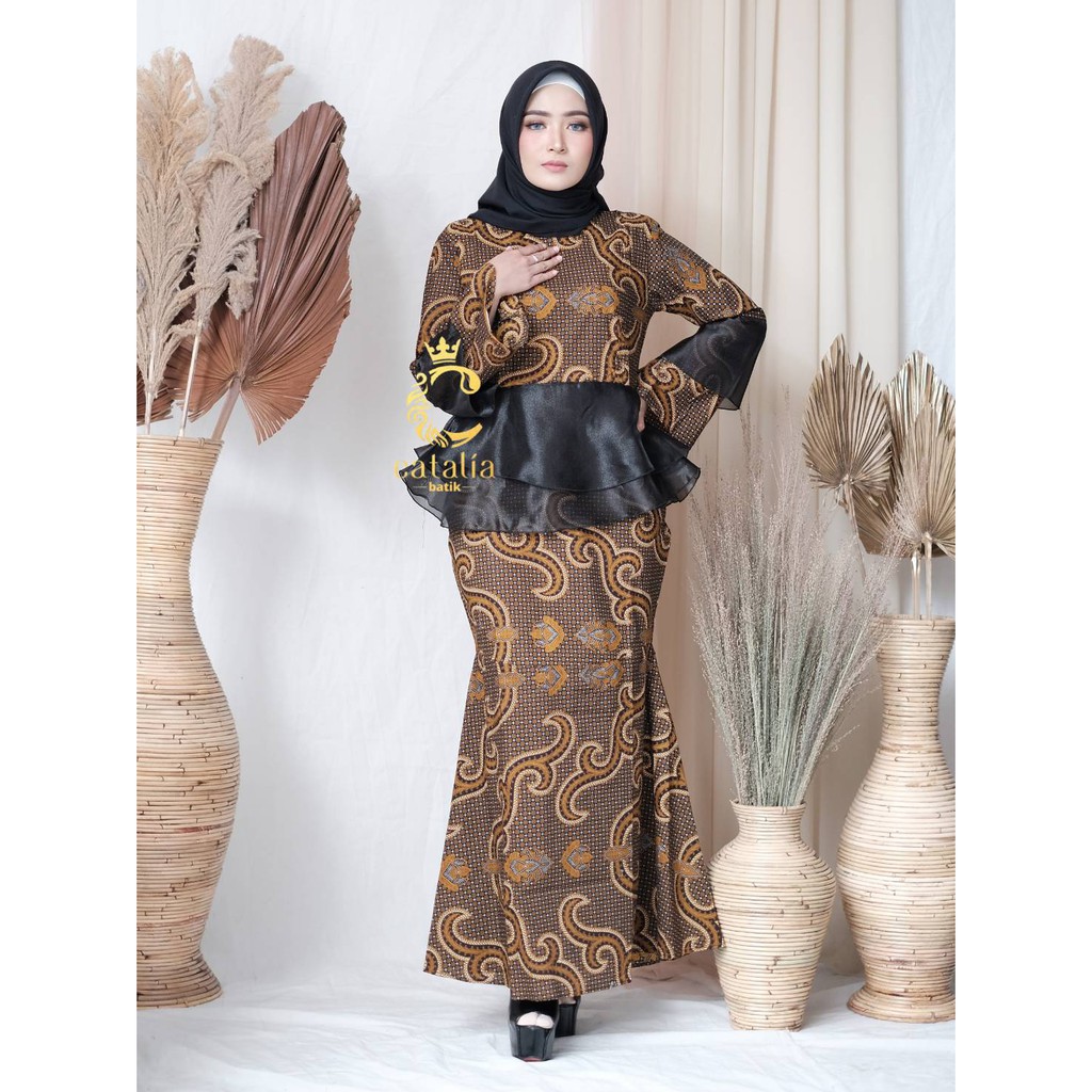 Gamis Batik Duyung Organza | Shopee Indonesia