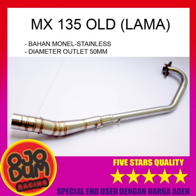 Pipa leher knalpot racing jupiter mx lama mx135 old semi stainless