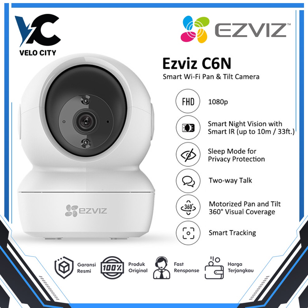 Ezviz C6N Smart Wifi Pan Tilt Camera 1080p Garansi Resmi  1 Tahun