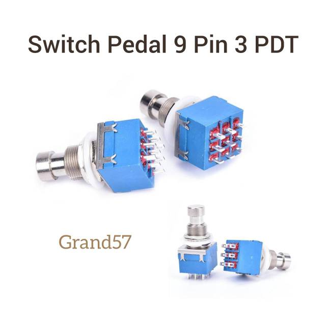 switch pedal efek 9pin 3PDT gitar switch 9pin 3 PDT foot push true bypass
