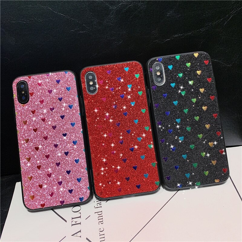 Casing VIVO Y12 Y15 Y17 Glitter Love Bling Colorfull Softcase