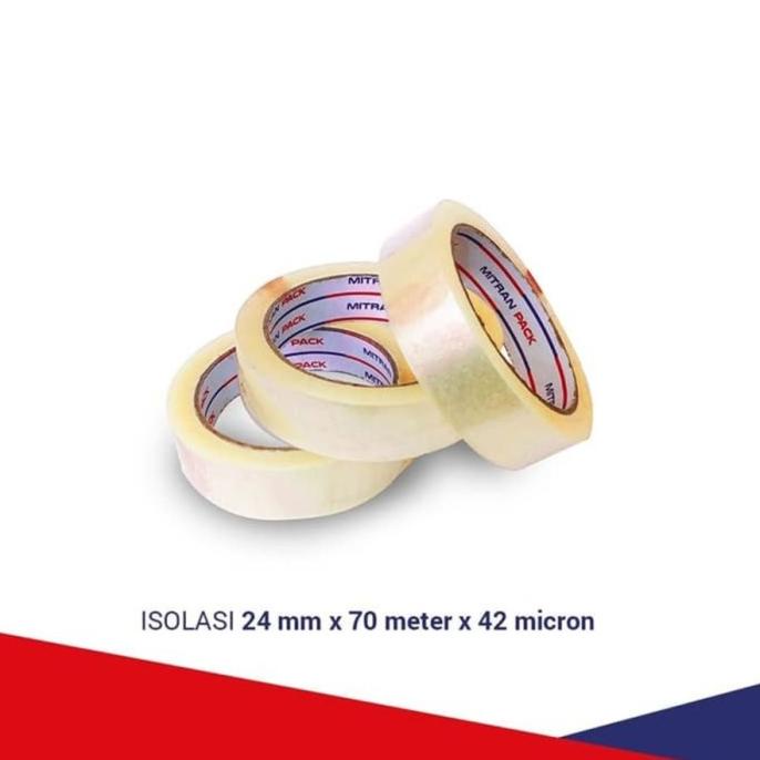 

Isolasi / solatip Mitan Pack 1 inchi / 24mm x 70m 1 dus isi 144roll