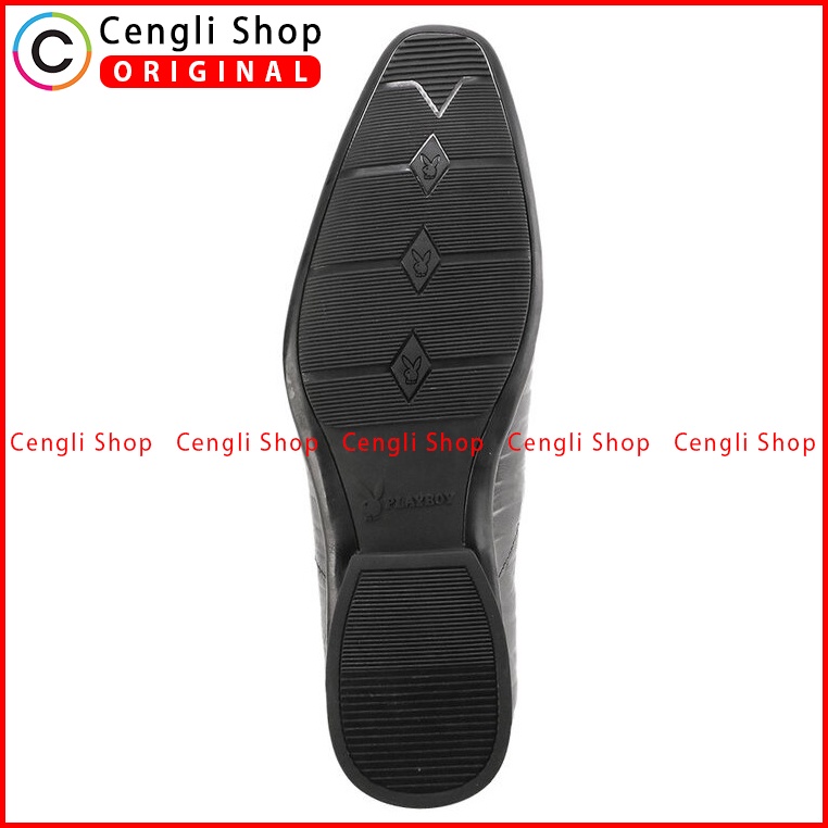 SEPATU PLAYBOY PRIA ORIGINAL PANTOFEL FORMAL KULIT ASLI HITAM PLW9