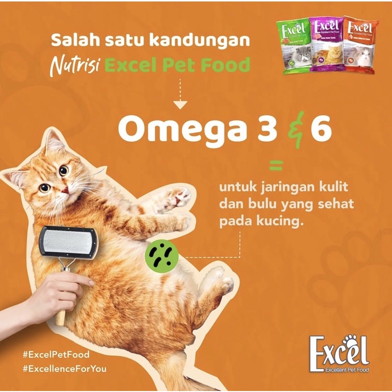 EXCEL MAKANAN KUCING KERING EXCELLENT CAT FOOD RASA IKAN TUNA 500GR 500 GR GRAM ORIGINAL EXCEL