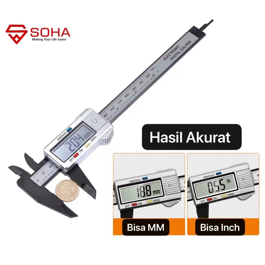 TK-05 Calliper Digital Pengaris Ukur Elektronik Jangka Sorong Digital Sigmat Digital Electronic Sketmat Vernier Caliper 150mm / Kaliper Lcd Screen