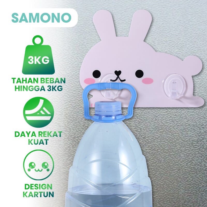 SAMONO Gantungan Plastik 3KG Hook Multifungsi Daya Rekat Kuat SH001 (2pcs)