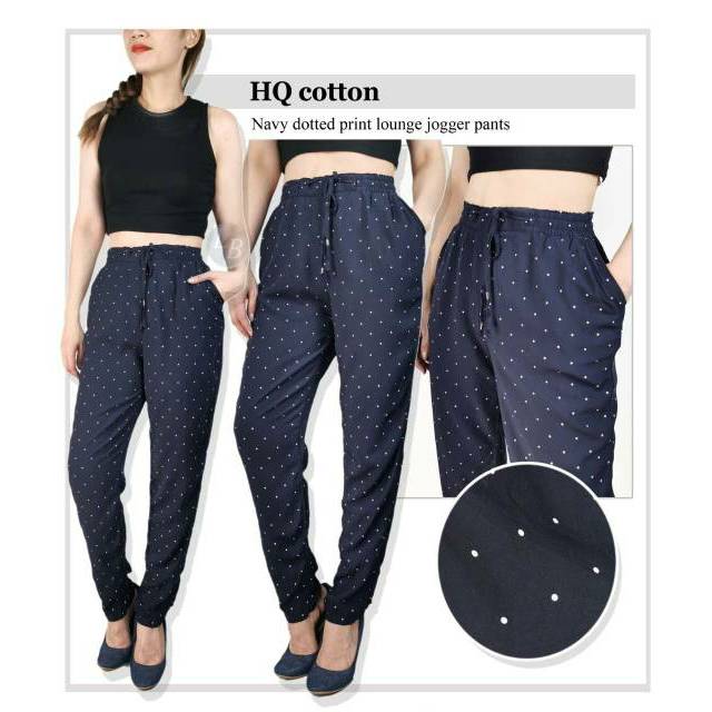 S Oliver navy dotted pants