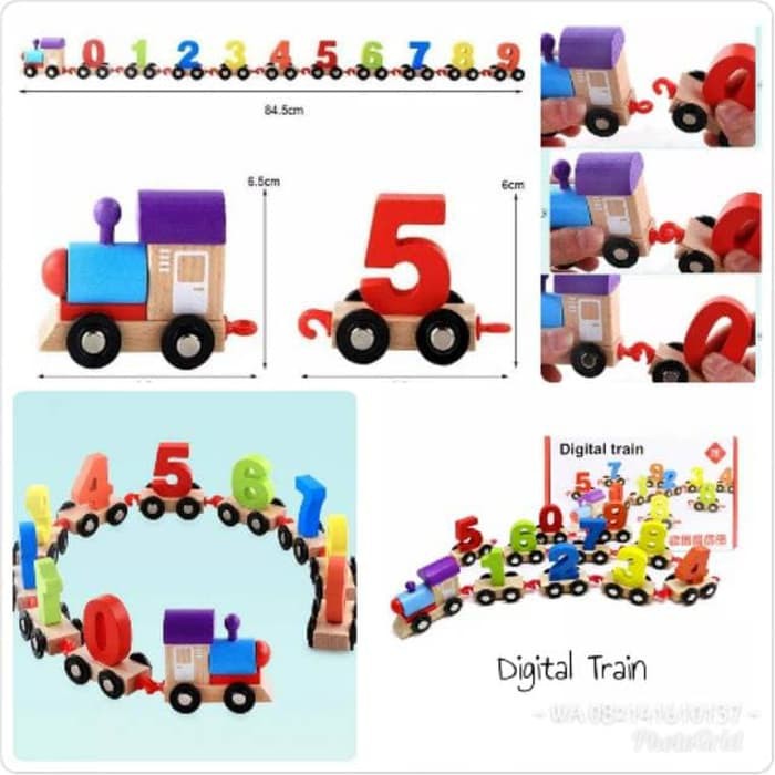 MAINAN KAYU KERETA DIGITAL TRAIN MAINAN ANAK ANAK EDUKASI EDUKATIF