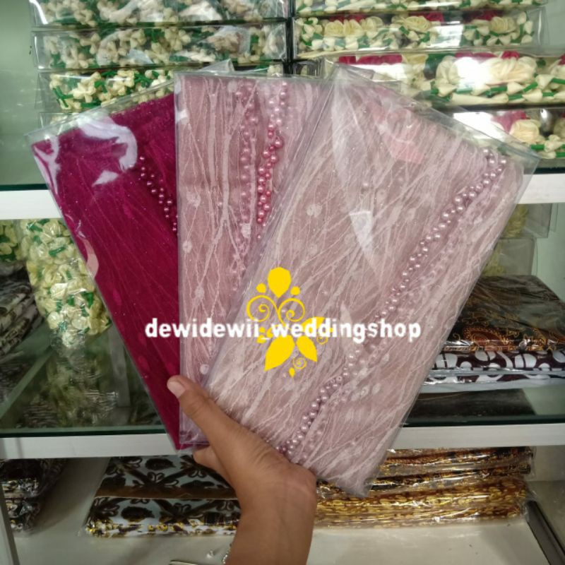 KERUDUNG PENGANTIN / VEIL MUTIARA MOTIF AKAR / VEIL