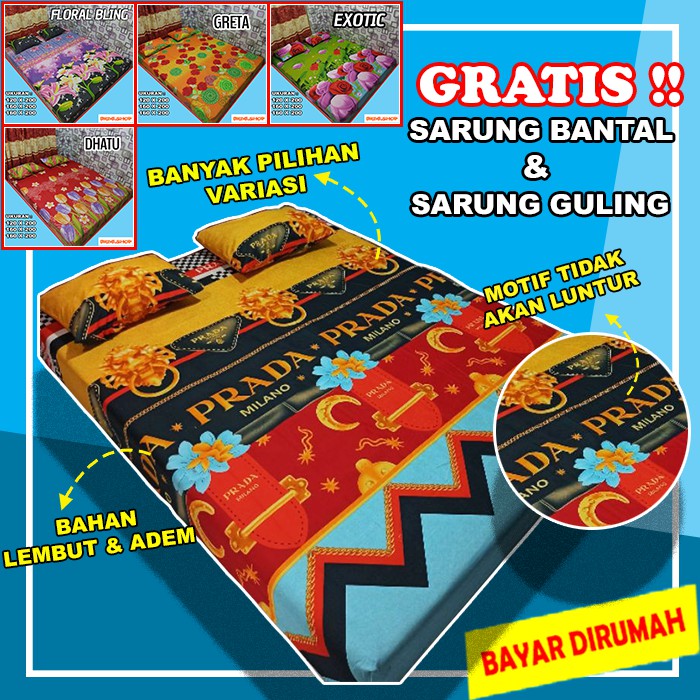 SPRAI SPREI 120X200 SEPRAI SEPREI MY LOVE 160X200 LADY ROSE 180X200 MOTIF KATUN SINGLE FATA MURAH 10