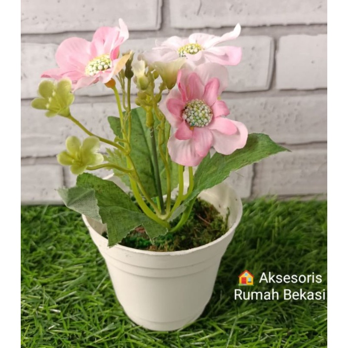 Set rangkaian bunga artifisial murah bunga plastik 10 ribu-3