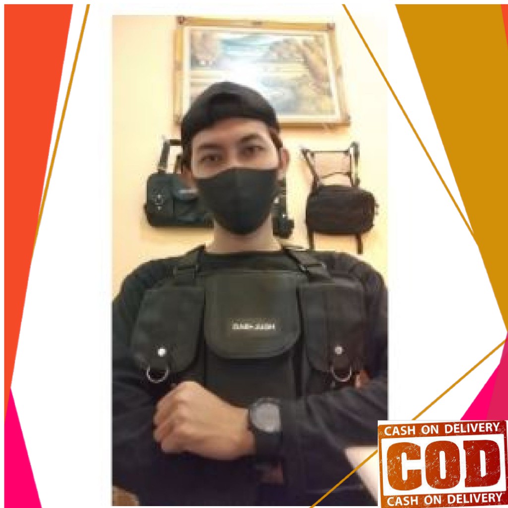 TAS WANITA RANSEL Rompi DEPAN Pria / cewek Model Hip Hop Tactical Multifungsi dengan Saku Dada MURAH