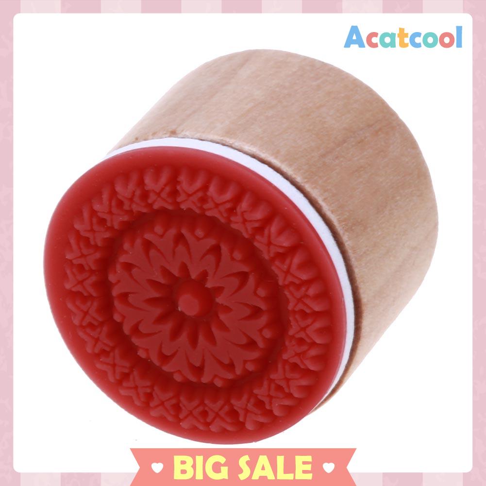 Stempel Bulat Motif Bunga Vintage Bahan Kayu Untuk DIY Scrapbook / Album Foto